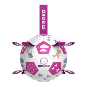Misoko napihljiva žoga v obliki nogometne žoge, roza, 15 cm