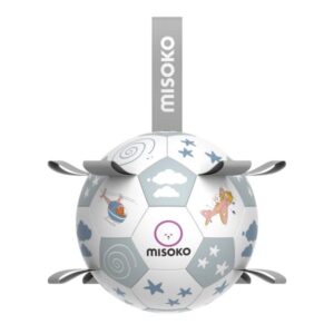 Misoko napihljiva žoga v obliki nogometne žoge, siva, 15 cm