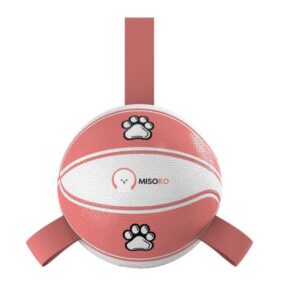 Misoko napihljiva žoga v obliki košarkarske žoge, belo/roza, 15 cm