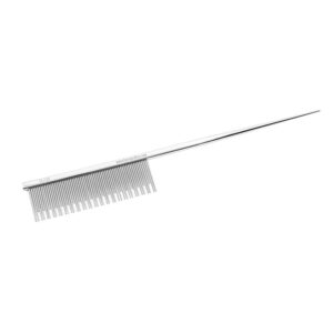 TAURO PRO LINE kovinski glavnik, dvojni zobci, z repkom, 19.3 cm